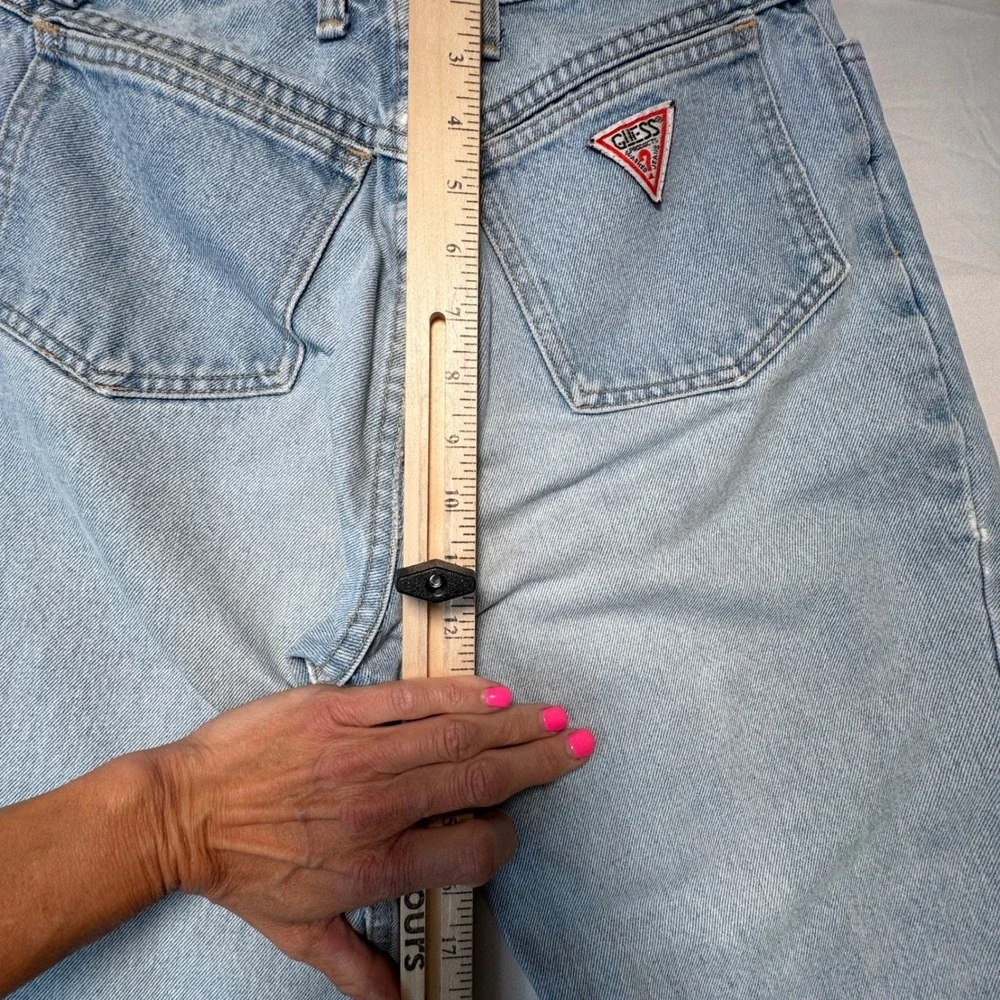 Vtg 90s Georges Marciano Guess Jeans Ankle Zip High Waist Distressed 31 Fits 27